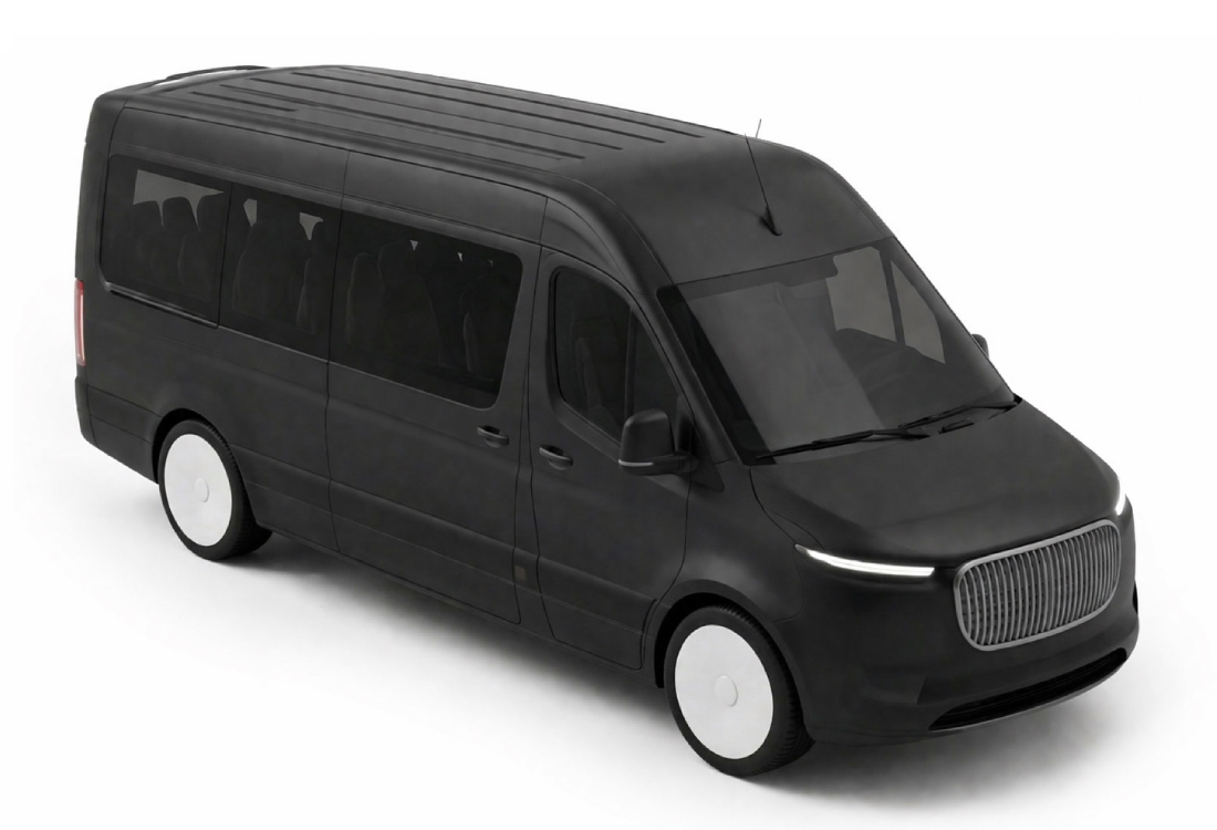 Black premium minibus